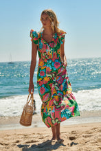 Load image into Gallery viewer, Lanai Multi Tropics Sunfire Smocked Bodice Dress