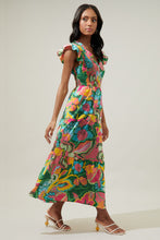 Load image into Gallery viewer, Lanai Multi Tropics Sunfire Smocked Bodice Dress
