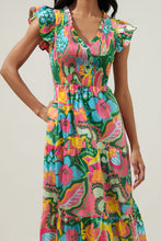 Load image into Gallery viewer, Lanai Multi Tropics Sunfire Smocked Bodice Dress