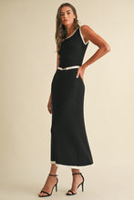 Load image into Gallery viewer, Sleeveless Contrast Sweater Knitted Midi Dress