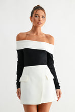 Load image into Gallery viewer, Two-Tone Off-Shoulder Knit Top