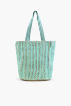Load image into Gallery viewer, Natural Beauty Upcyled Hand Woven Mint Tote