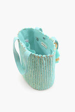 Load image into Gallery viewer, Natural Beauty Upcyled Hand Woven Mint Tote