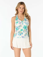 Load image into Gallery viewer, Beach House Nina Ruffled Trim Textured Tankini Top