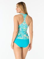 Load image into Gallery viewer, Beach House Nina Ruffled Trim Textured Tankini Top
