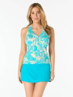 Load image into Gallery viewer, Beach House Nina Ruffled Trim Textured Tankini Top