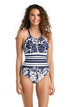 Load image into Gallery viewer, La Blanca Beach Bungalow High-Neck Keyhole One Piece