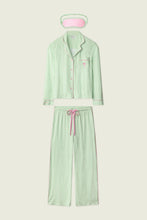 Load image into Gallery viewer, Pupcation Palms Kiwi Stripe 3-Piece PJ Set