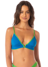 Load image into Gallery viewer, Mojito Green Paradiso Long Line Triangle Bikini Top