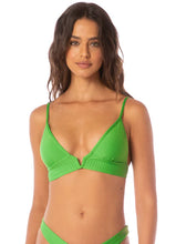 Load image into Gallery viewer, Mojito Green Paradiso Long Line Triangle Bikini Top