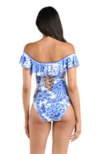 Load image into Gallery viewer, Beyond The Pacific Off Shoulder Ruffle One Piece