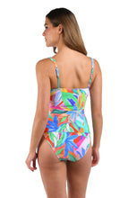 Load image into Gallery viewer, Tropi-flage Twist Front Tankini Top