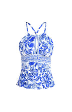 Load image into Gallery viewer, Botanical Brocade Keyhole Tankini Top