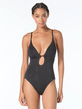 Load image into Gallery viewer, Michael Kors Keyhole One Piece Swimsuit - Rhinestone Studded Solids