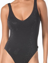 Load image into Gallery viewer, Michael Kors V-Neck One Piece Swimsuit - Rhinestone Studded Solids