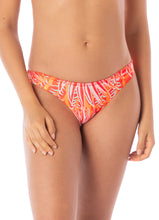 Load image into Gallery viewer, Coral Foliage Flirt Low Rise Thin Side Bikini Bottom