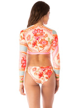 Load image into Gallery viewer, Floral Groove Spectacle Long Sleeve Crop Top Bikini Top