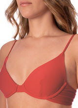Load image into Gallery viewer, Red Camelia Dainty Unmolded Underwire Bikini Top