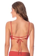 Load image into Gallery viewer, Red Camelia Dainty Unmolded Underwire Bikini Top