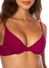 Load image into Gallery viewer, Bom Bom Pink Dainty Unmolded Underwire Bikini Top