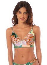 Load image into Gallery viewer, Shamrock Green Mirage Triangle Long Line Bikini Top