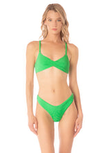 Load image into Gallery viewer, Parakeet Green Splendour Regular Rise Thin Side Bikini Bottom