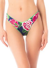 Load image into Gallery viewer, Parakeet Green Splendour Regular Rise Thin Side Bikini Bottom