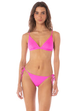 Load image into Gallery viewer, Poppy Pink Ivy Fixed Triangle Bikini Top