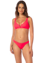 Load image into Gallery viewer, Coral Crush Victoria V Wire Bralette Bikini Top