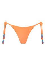 Load image into Gallery viewer, Neon Orange Tulum Mid Rise Tie Side Bikini Bottom