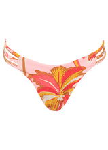 Load image into Gallery viewer, Pink Palms Squinny Low Rise Triple Strap Bikini Bottom