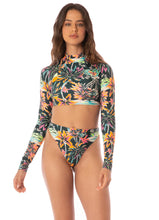 Load image into Gallery viewer, Funky Fiesta Verbena Long Sleeve Crop Top Bikini Top