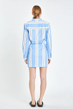 Load image into Gallery viewer, Stripe Power Shoulder Mini Dress