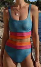 Load image into Gallery viewer, Mackenzie Top Sorbet Sea Colorblock Shine