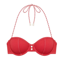Load image into Gallery viewer, Solid & Striped Harlow Bikini Top Seersucker Rooftop Red