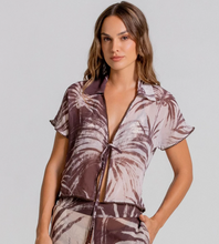 Load image into Gallery viewer, Cosita Linda Palm Breeze Relaxed Shirt Coffee Bean
