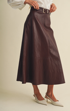 Load image into Gallery viewer, Coated Knit A-Line Midi Skirt