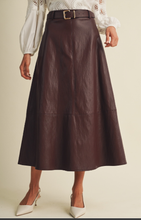 Load image into Gallery viewer, Coated Knit A-Line Midi Skirt