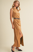 Load image into Gallery viewer, Sueded Knit Asymmetric Cowl Dress