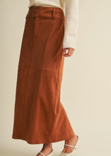 Load image into Gallery viewer, Sueded Knit Paneled Column Skirt