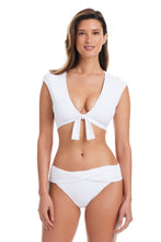 Load image into Gallery viewer, Kore Cap Sleeve Tie Front Bikini Top