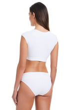 Load image into Gallery viewer, Kore Cap Sleeve Tie Front Bikini Top