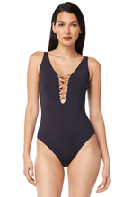 Load image into Gallery viewer, Lets Get Knotty Lace Down One-Piece Swimsuit