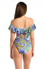 Load image into Gallery viewer, La Blanca Neon Nights Off Shoulder Ruffle One Piece