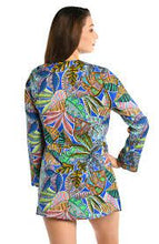 Load image into Gallery viewer, La Blanca Neon Nights Lace Up V-Neck Tunic