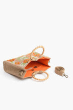Load image into Gallery viewer, America & Beyond Floral Beaded Jute Handbag