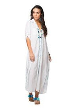 Load image into Gallery viewer, Subtle Luxury Maxi Boyfriend Dress in Blue Lotus