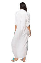 Load image into Gallery viewer, Subtle Luxury Maxi Boyfriend Dress in Blue Lotus