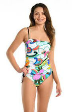 Load image into Gallery viewer, La Blanca Sun Catcher Bandeau Cinch Side Tankini Top