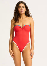 Load image into Gallery viewer, Beach Bound Ring Front Bandeau One Piece - Flame
